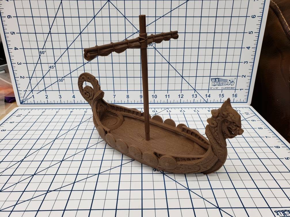 The Wilds of Wintertide Longship - EC3D - DND - Pathfinder - Dungeons & Dragons - RPG - Tabletop - 28 mm / 1"