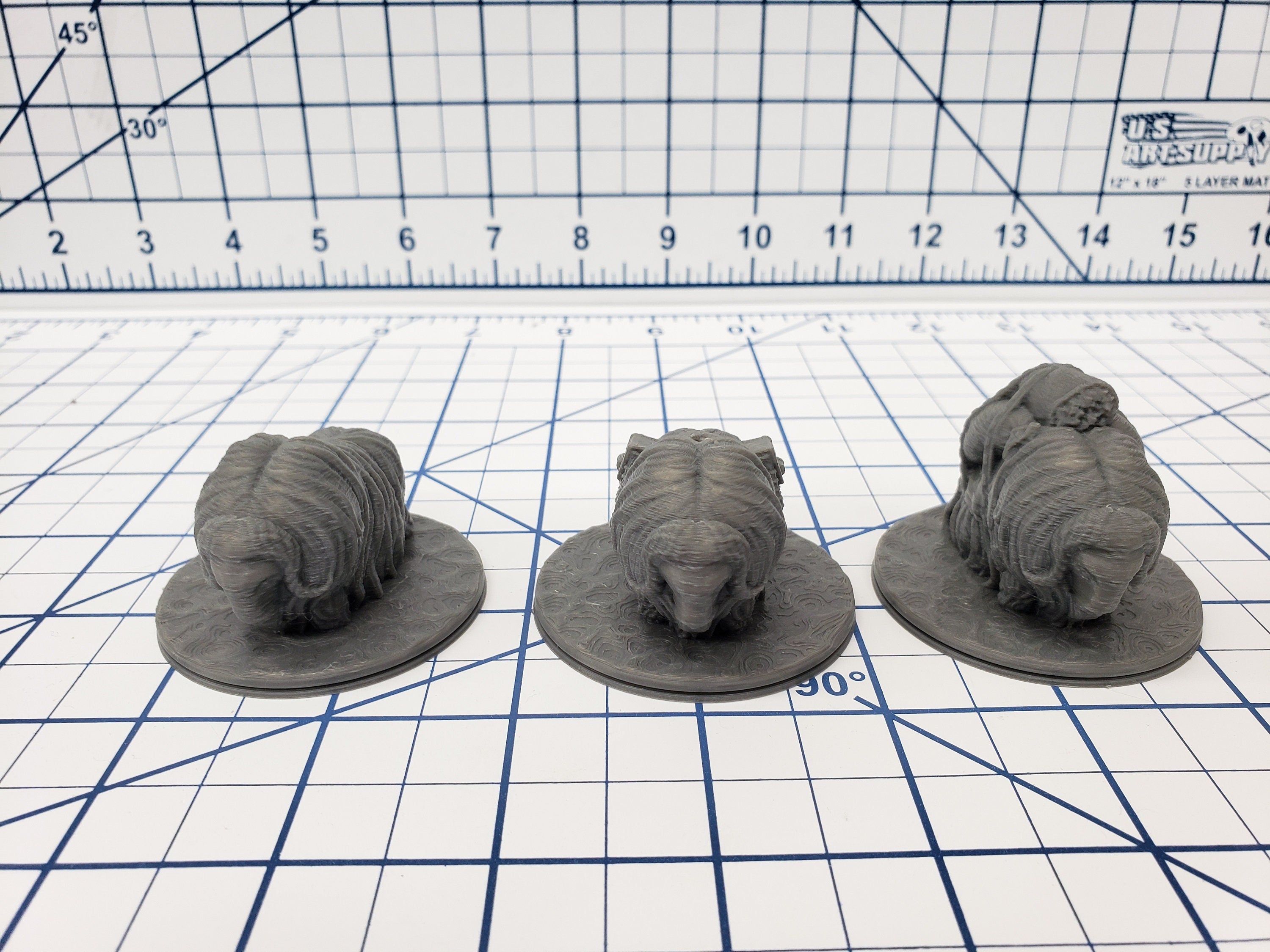 Wilds of Wintertide - Yaks Minis - Hero's Hoard - DND - Pathfinder - Dungeons & Dragons - RPG - Tabletop - EC3D - Miniature - 28 mm