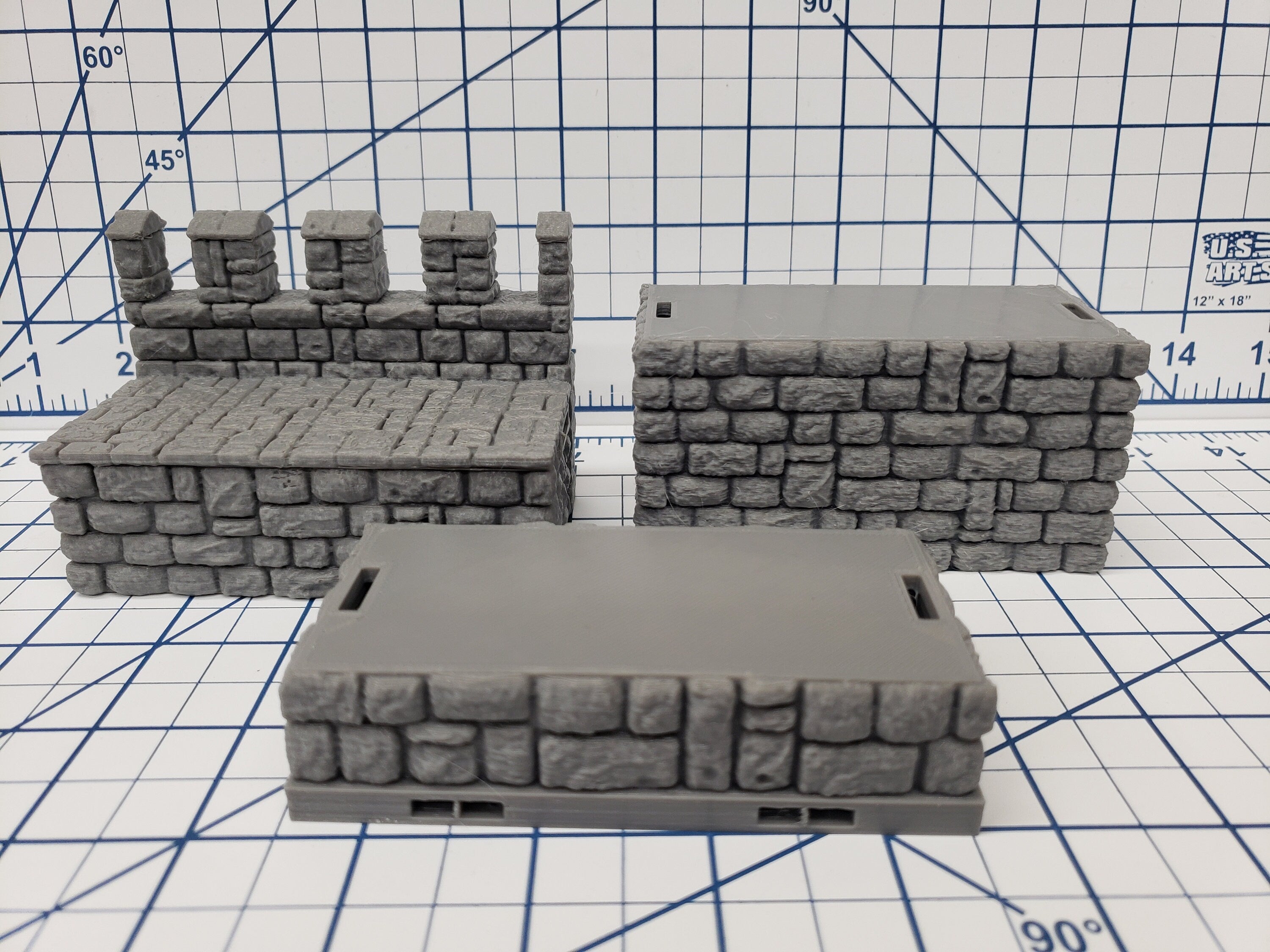 Castle Style - Outer Walls - DragonLock - DND - Pathfinder - RPG - Dungeon & Dragons - 28 mm / 1" - Terrain - Fat Dragon Games