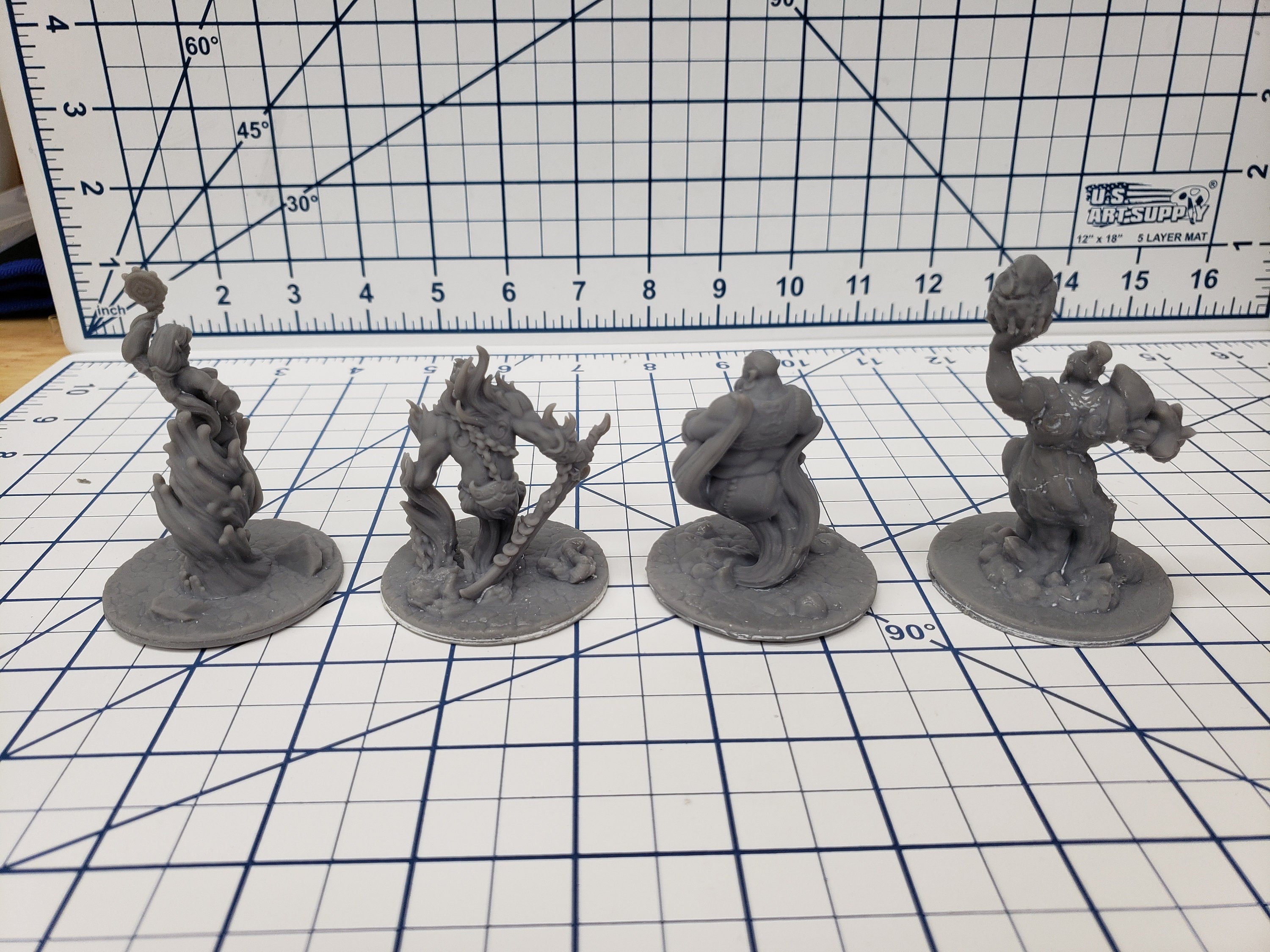 Empire of Scorching Sands - Djinn Minis - Hero's Hoard - DND - Pathfinder - Dungeons & Dragons - RPG - Tabletop - EC3D - Miniature