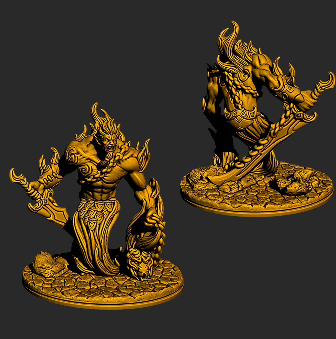Empire of Scorching Sands - Djinn Minis - Hero's Hoard - DND - Pathfinder - Dungeons & Dragons - RPG - Tabletop - EC3D - Miniature