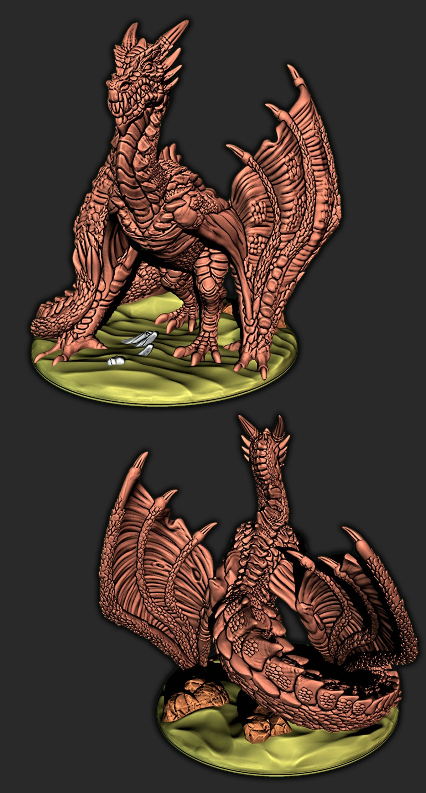 Empire of Scorching Sands - Desert Wyvern Mini - DND - Pathfinder - Dungeons & Dragons - RPG - Tabletop - EC3D - Miniature - 28 mm