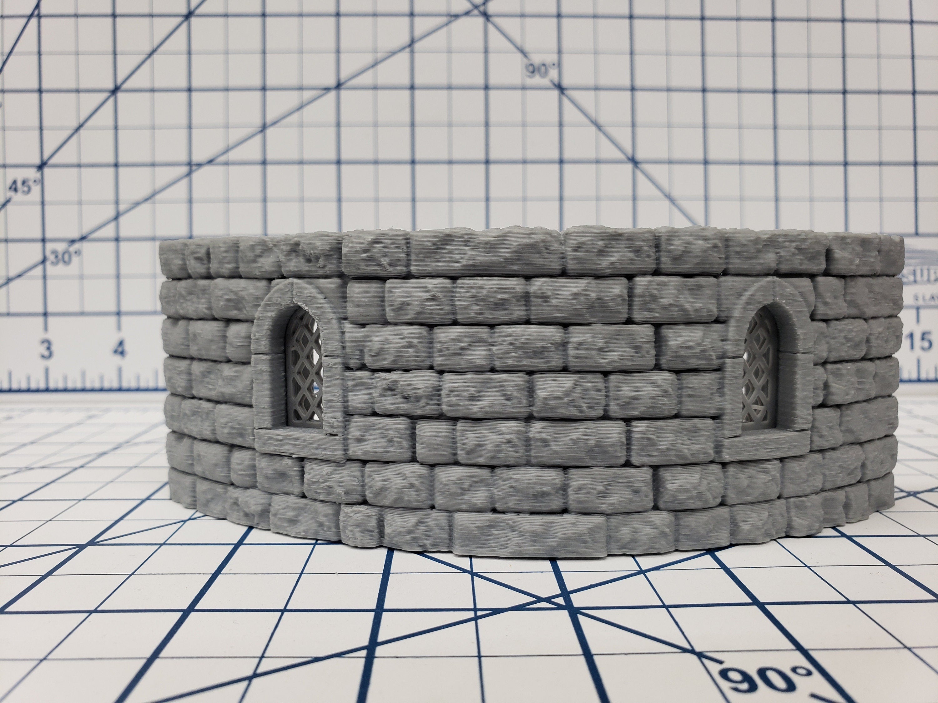 Castle Style - Round Tower Walls - DragonLock - DND - Pathfinder - RPG - Dungeon & Dragons - 28 mm / 1" - Terrain - Fat Dragon Games
