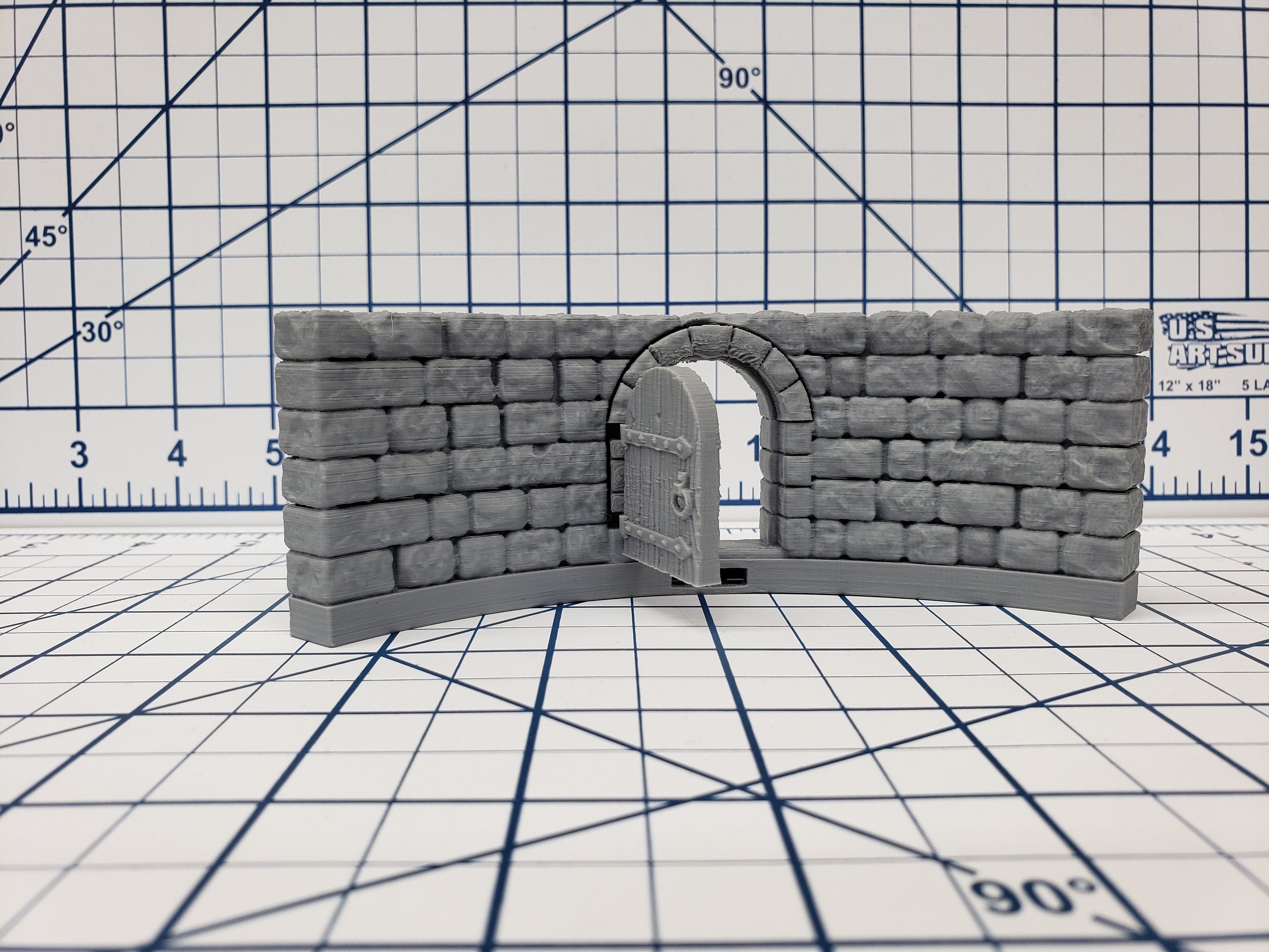 Castle Style - Round Tower Walls - DragonLock - DND - Pathfinder - RPG - Dungeon & Dragons - 28 mm / 1" - Terrain - Fat Dragon Games