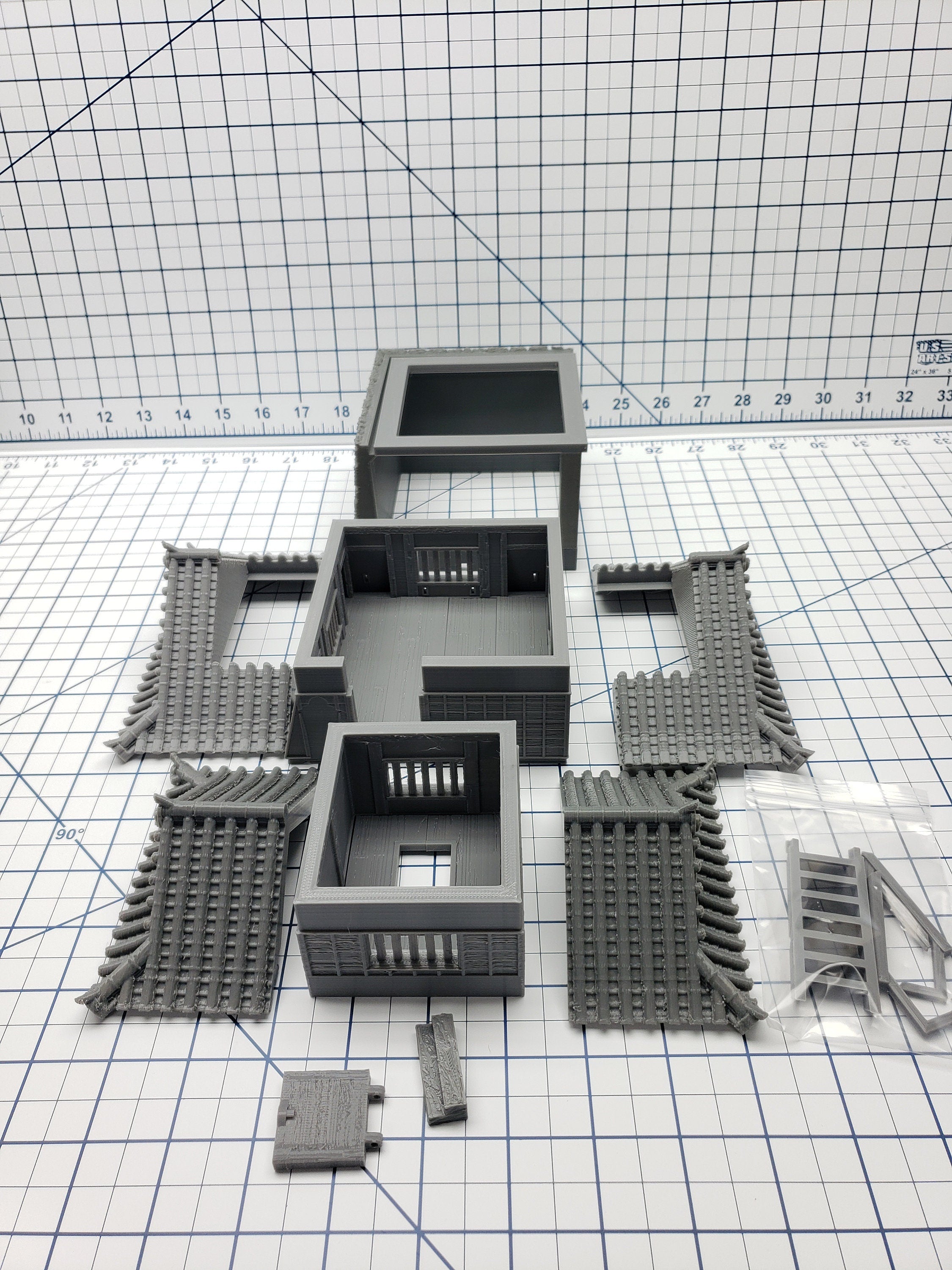 Samurai Castle Corner Tower - DND - Pathfinder - Dungeons & Dragons - - Test of Honour - RPG - Tabletop - 28 mm / 1"