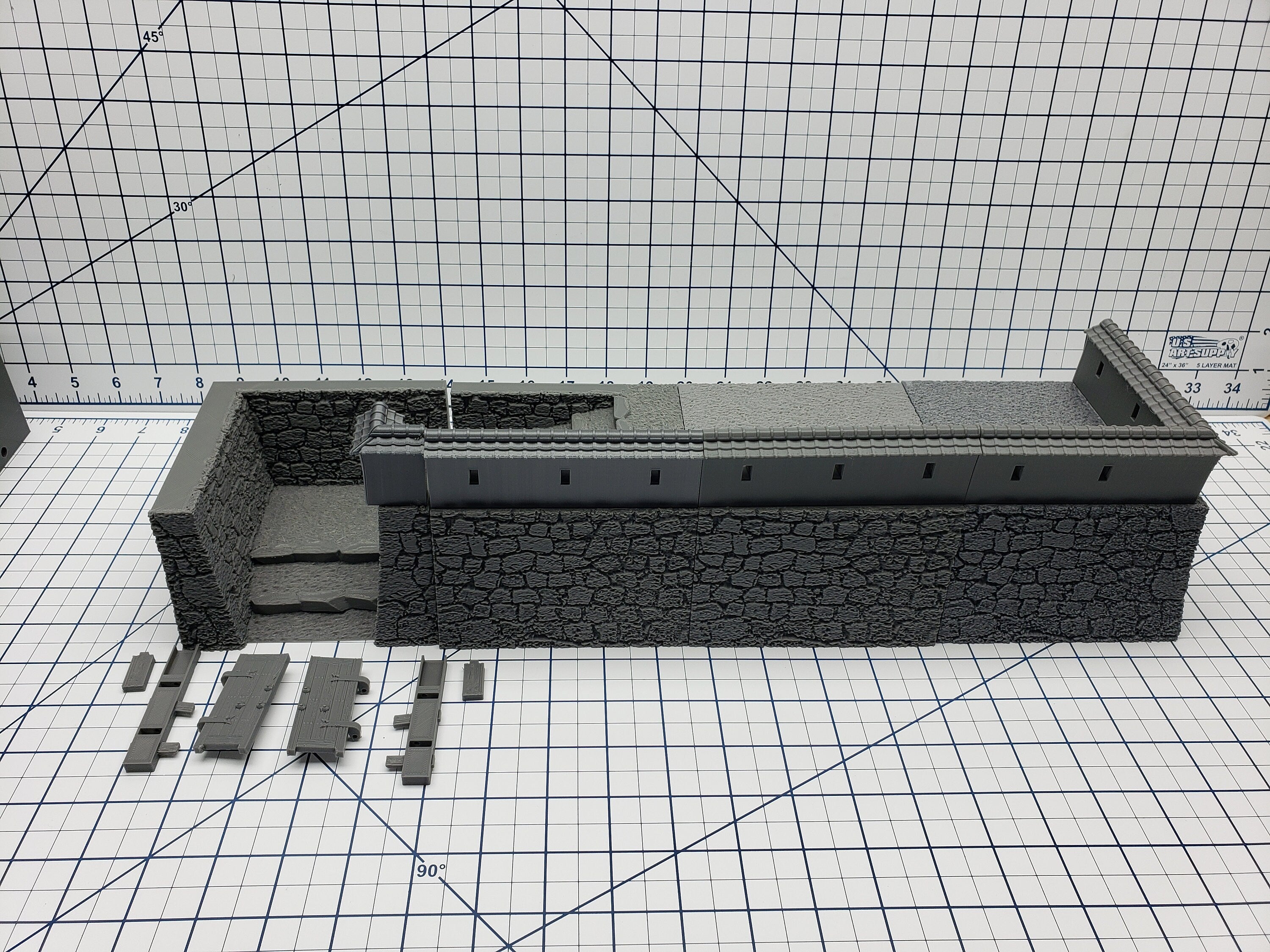 Samurai Castle Walls - DND - Pathfinder - Dungeons & Dragons - - Test of Honour - RPG - Tabletop - 28 mm / 1"