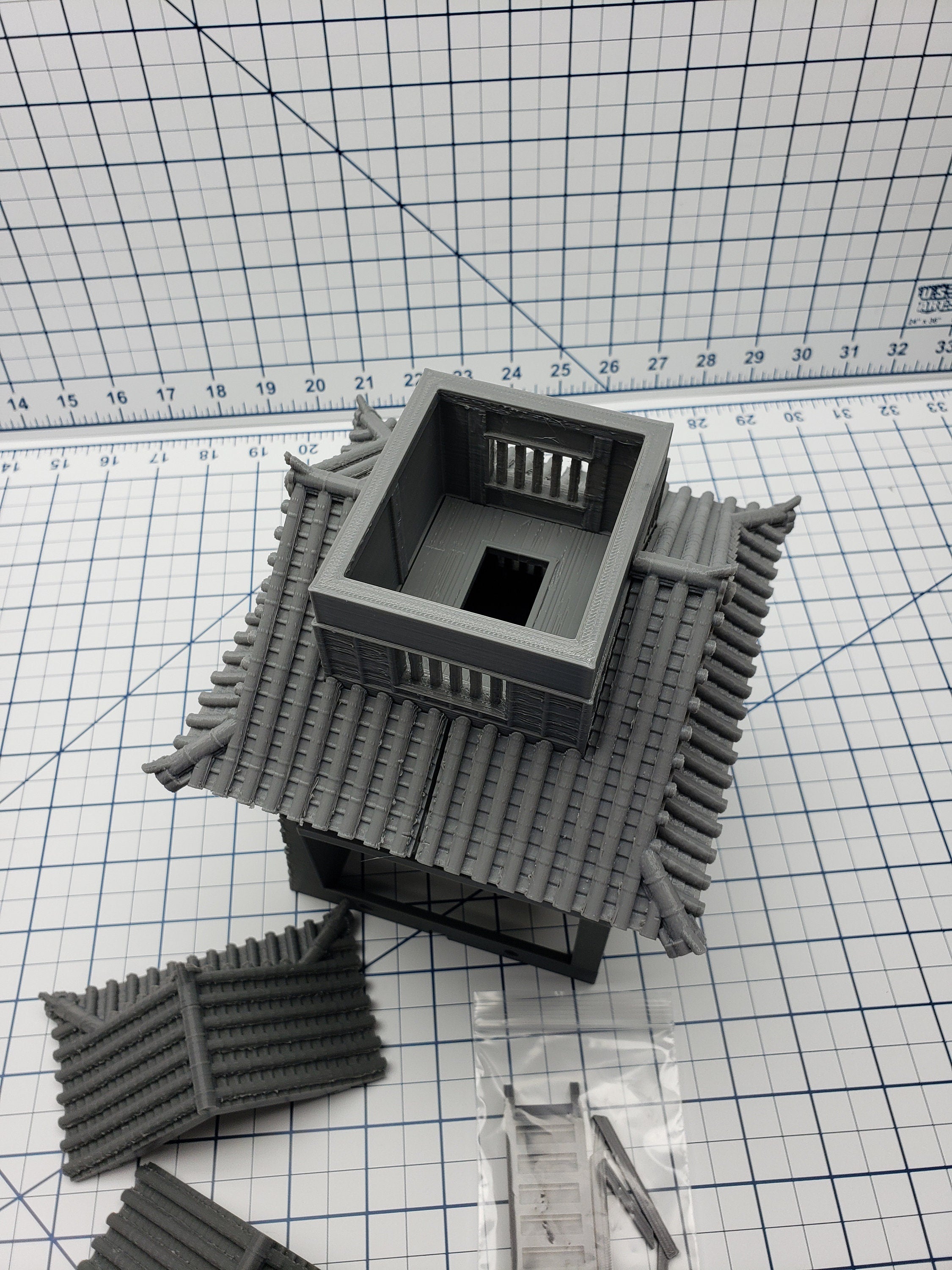 Samurai Castle Corner Tower - DND - Pathfinder - Dungeons & Dragons - - Test of Honour - RPG - Tabletop - 28 mm / 1"