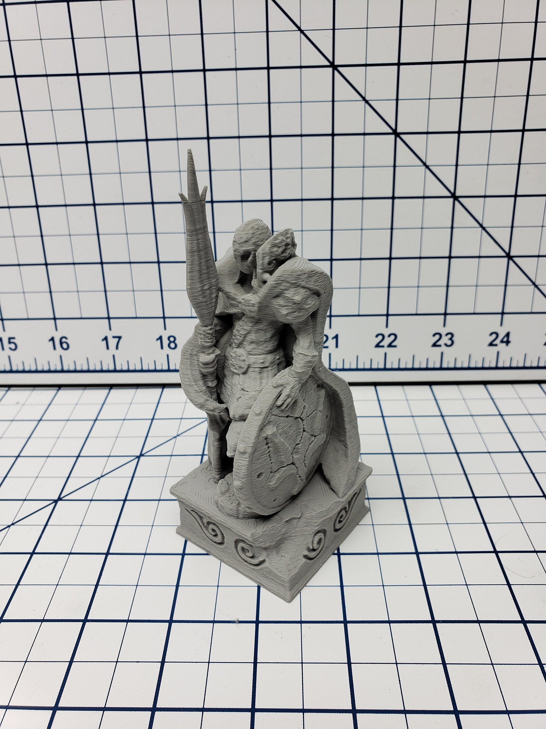 Warrior Altar and Statues - Atlantean Ruins - Savage Atoll - DND - Dungeons & Dragons - RPG - Tabletop - EC3D - Miniature - 28 mm - 1" scale