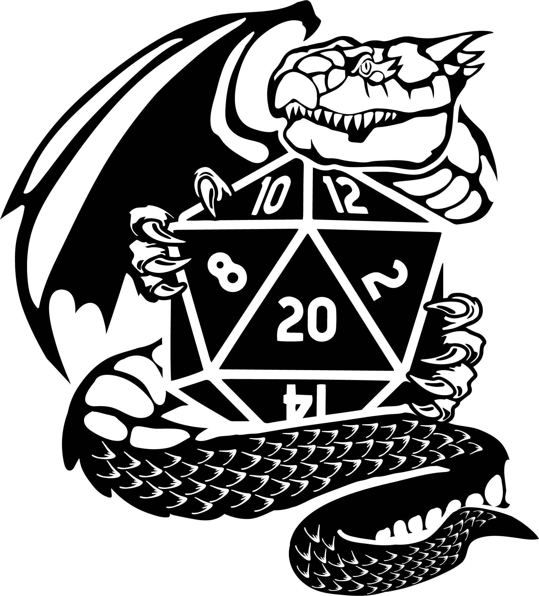 Dungeons and Dragons Class Icons with D20 - Multiple Designs - Dice Tray - Leatherette Snap Up Tray - D&D - Dungeons and Dragons - Fantasy