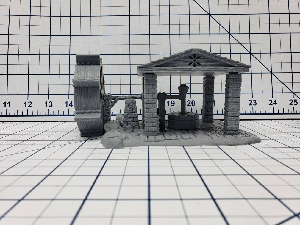 OpenForge Open Air Wheel Mill - Tabletop - DND - Pathfinder - RPG - 28 mm / 1" - Terrain - Dungeons & Dragons -