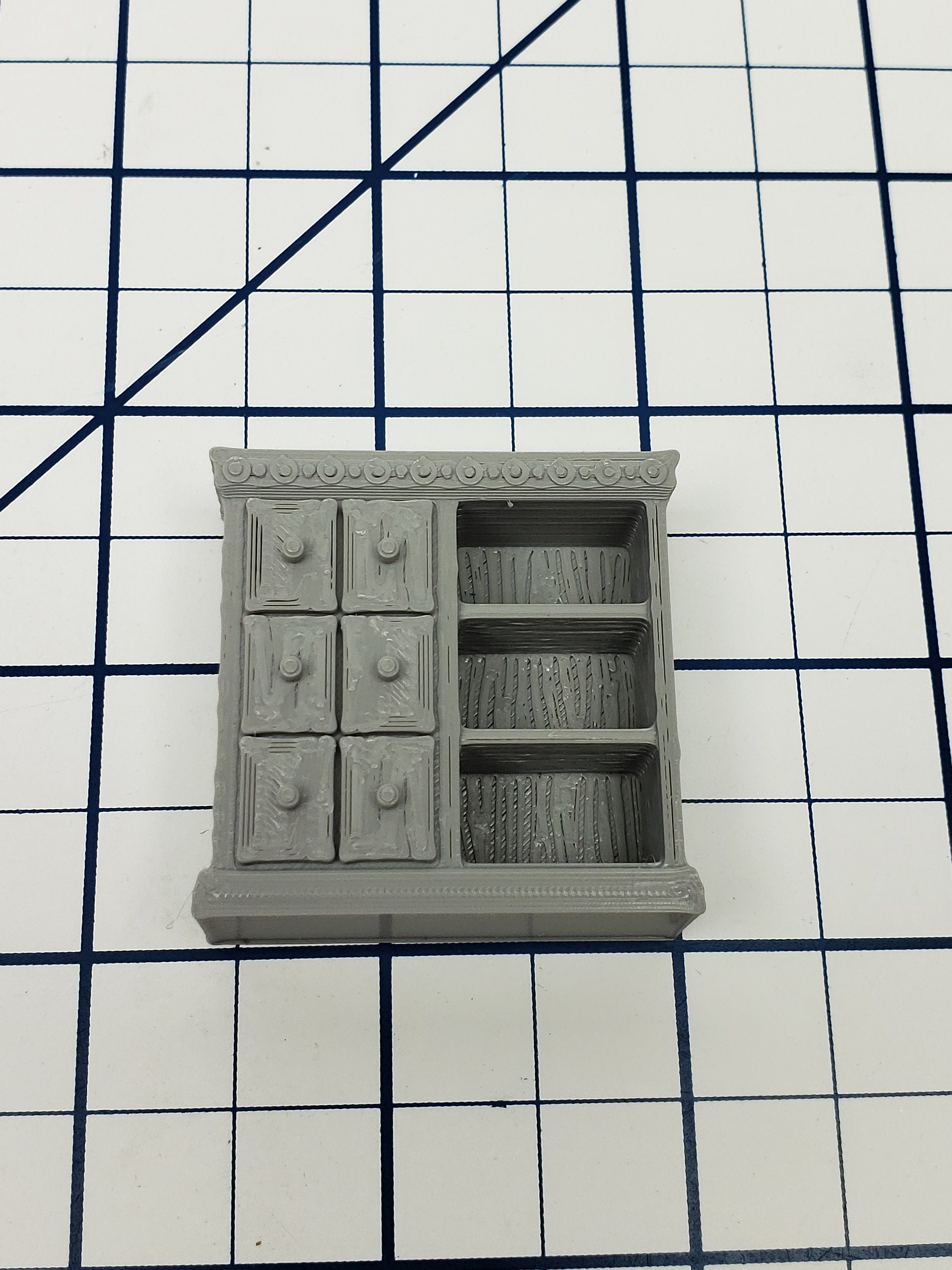 Bookcase with Drawers / Scrolls - Dragonshire - Fat Dragon Games - DND - Pathfinder - RPG - Terrain - 28 mm / 1" - Dungeon & Dragons