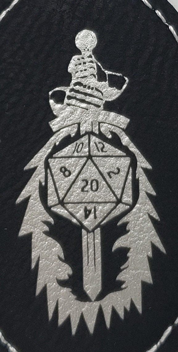 Dungeons and Dragons Class Icons with D20 - Multiple Designs - Dice Tray - Leatherette Snap Up Tray - D&D - Dungeons and Dragons - Fantasy