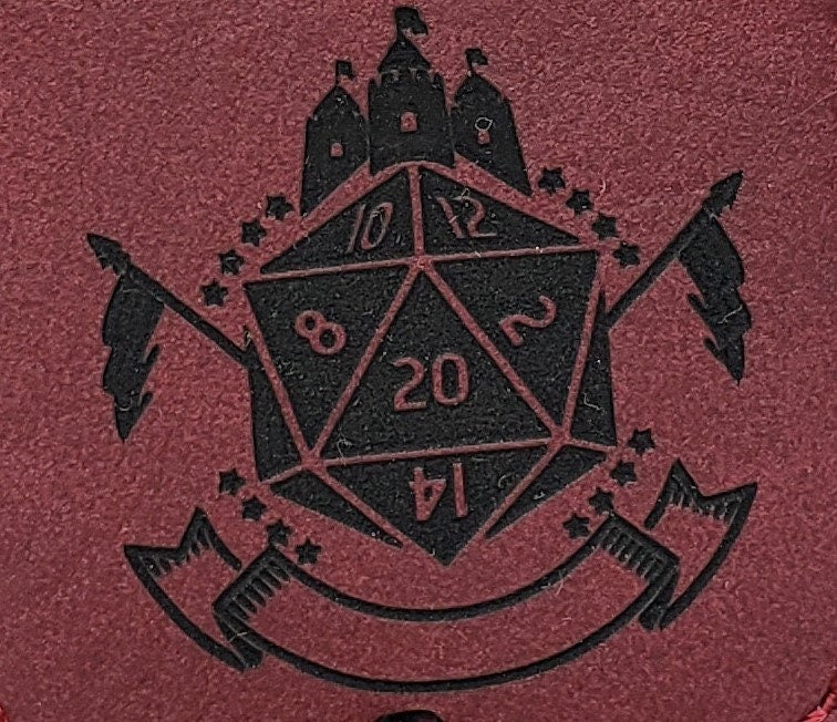 Dungeons and Dragons Class Icons with D20 - Multiple Designs - Dice Tray - Leatherette Snap Up Tray - D&D - Dungeons and Dragons - Fantasy