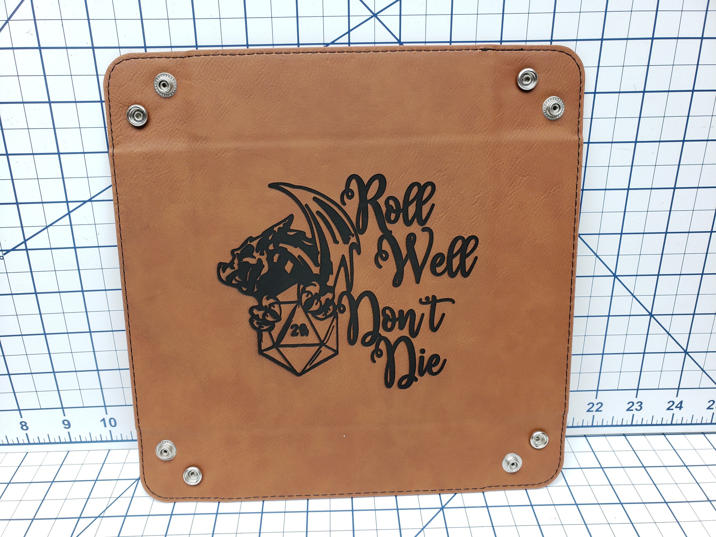 Dungeons and Dragons Themed Dice Tray - Multiple Designs - Leatherette Snap Up Tray - D&D - Dungeons and Dragons - Fantasy - RPG