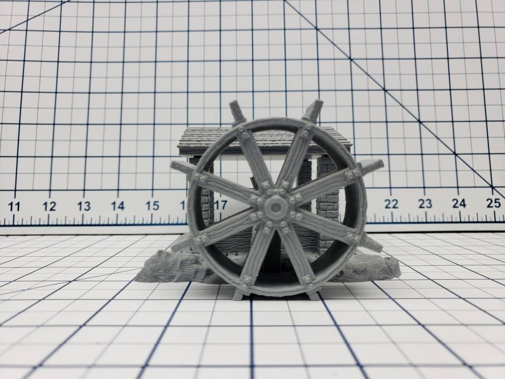 OpenForge Open Air Wheel Mill - Tabletop - DND - Pathfinder - RPG - 28 mm / 1" - Terrain - Dungeons & Dragons -