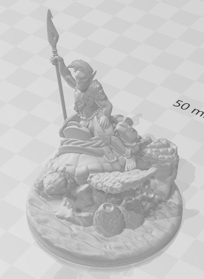 Sea Elves Minis - Savage Atoll - Hero's Hoard - DND - Pathfinder - Dungeons & Dragons - RPG - Tabletop - EC3D - Miniature