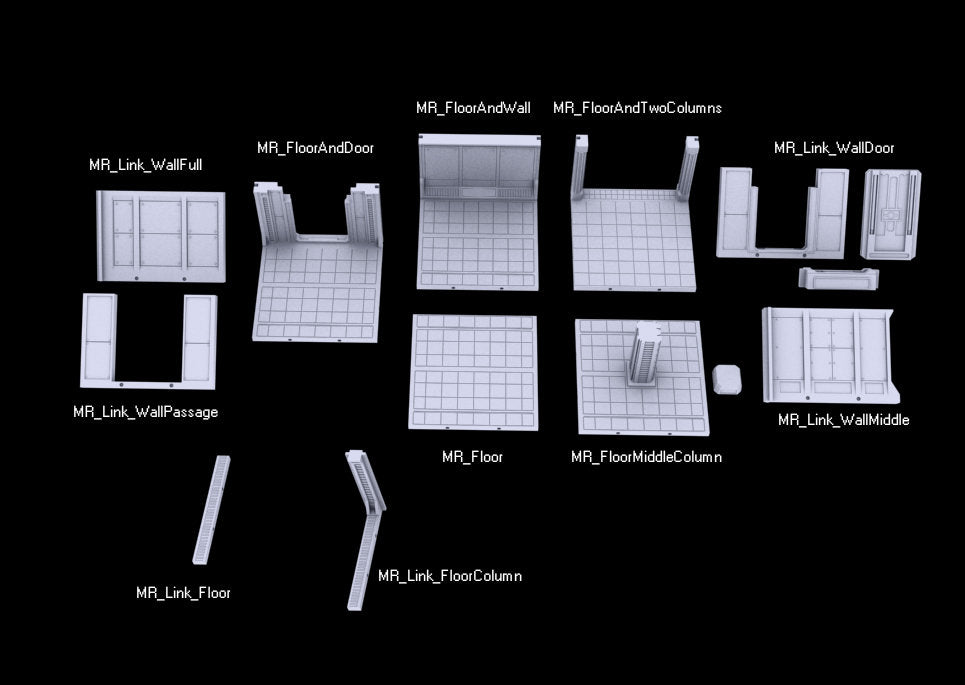 Main Room Tiles - Atomic Shelter - Atom Punk - Starfinder - Cyberpunk - Science Fiction - Syfy - RPG - Tabletop - Scatter - Terrain - 28mm