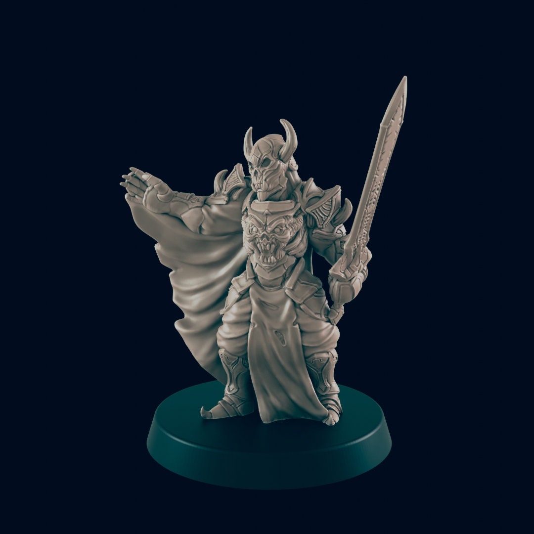 Death Knight - Minis - Beasts and Badies - Hero's Hoard - DND - Pathfinder - Dungeons & Dragons - RPG - Tabletop - EC3D - Miniature