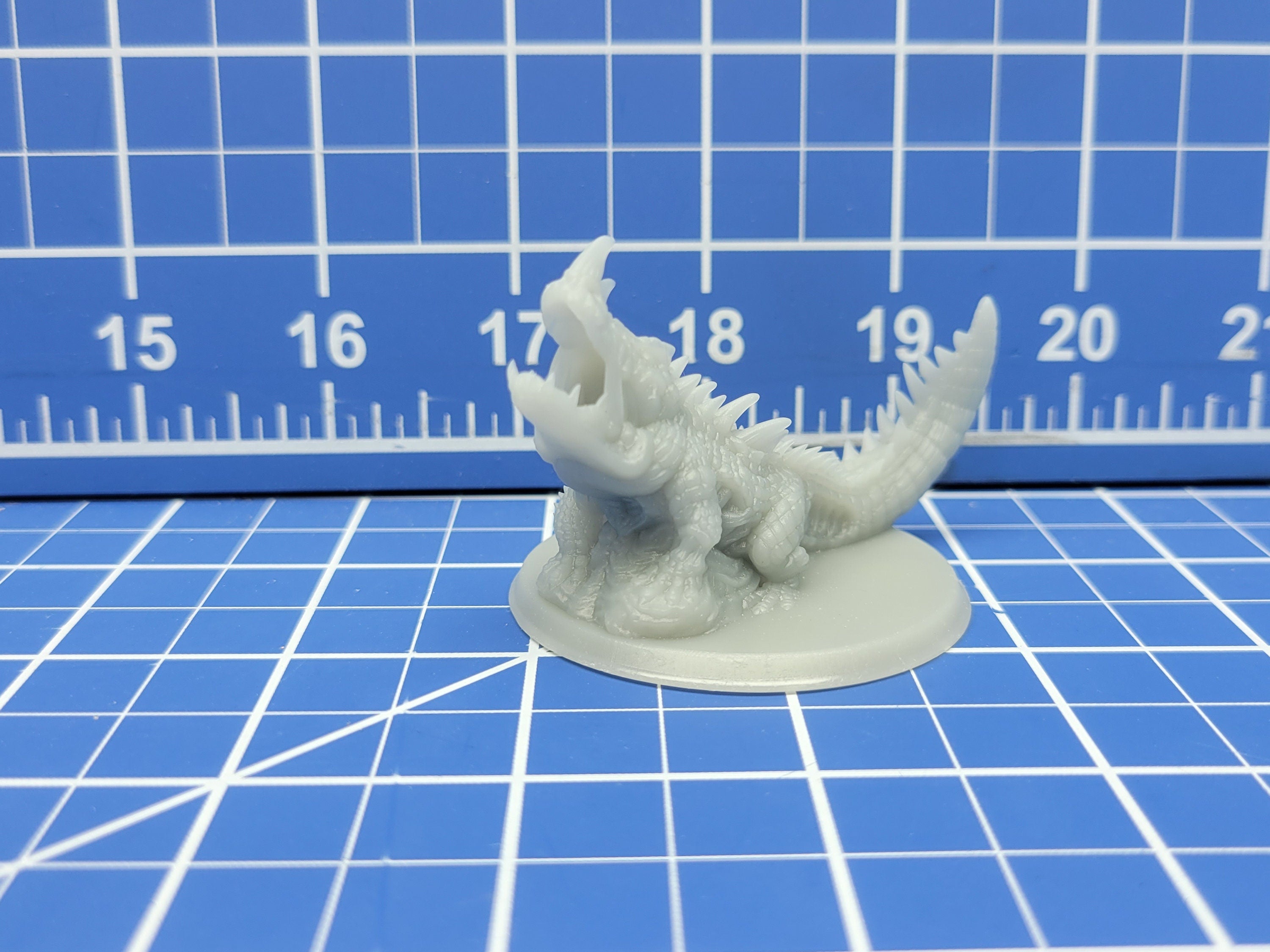 Undead Crocodile - Minis - Beasts and Badies - Hero's Hoard - DND - Pathfinder - Dungeons & Dragons - RPG - Tabletop - EC3D - Miniature