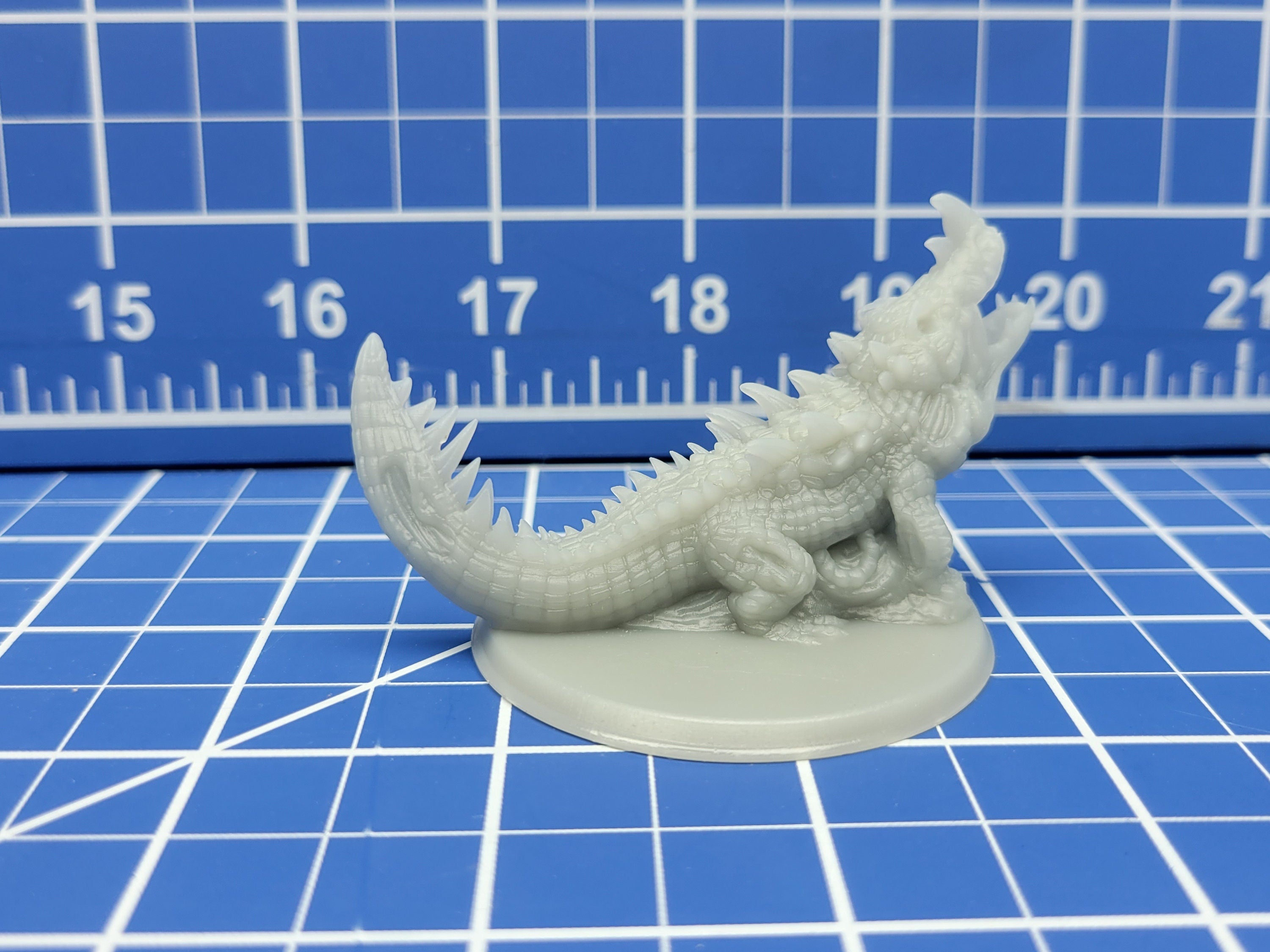 Undead Crocodile - Minis - Beasts and Badies - Hero's Hoard - DND - Pathfinder - Dungeons & Dragons - RPG - Tabletop - EC3D - Miniature
