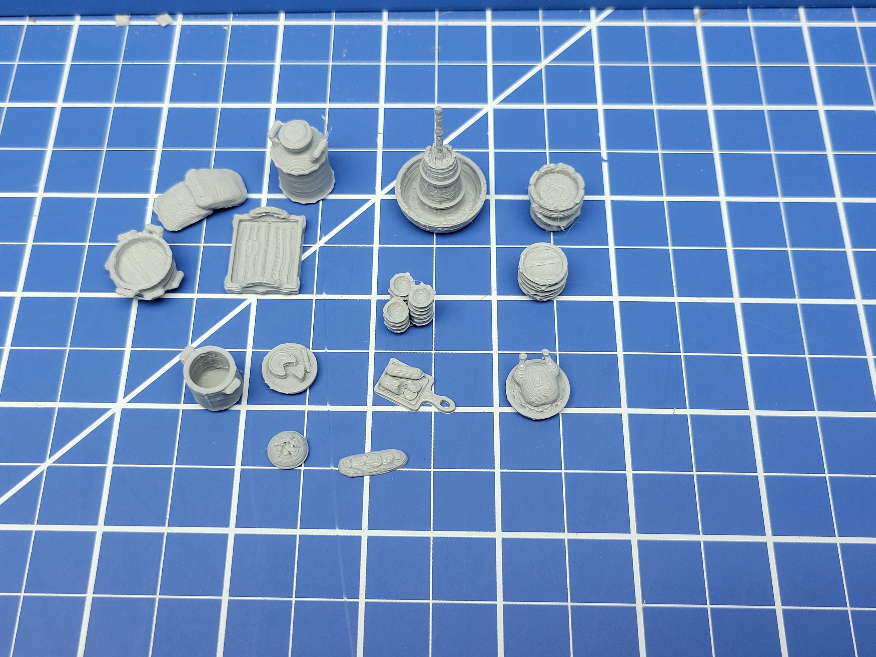 Kitchen Small Item Set - Inn and Tavern Accessories - Hero's Hoard - EC3D - DND - RPG - Pathfinder - 28 mm / 1" scale