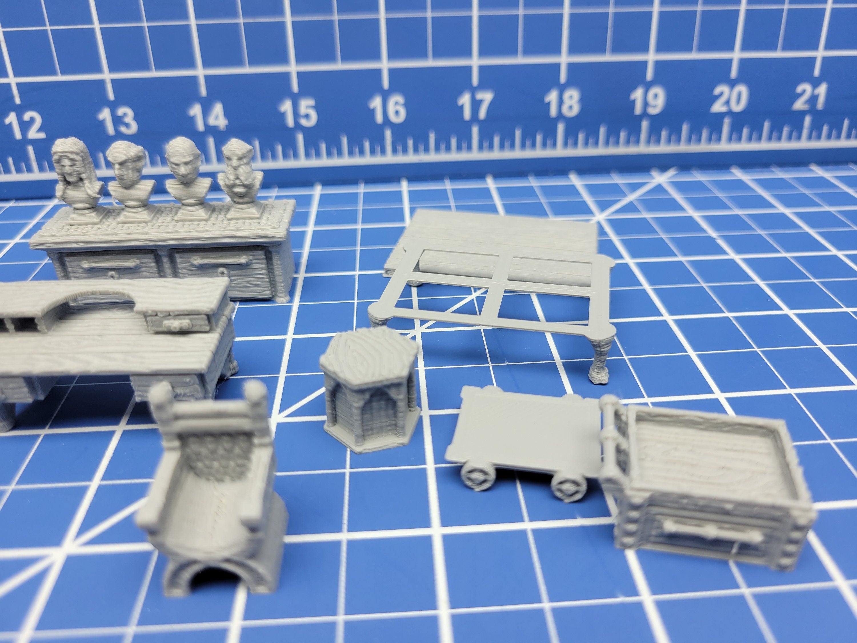 Library/Study Item Set - Library & Study Accessories - Hero's Hoard - EC3D - DND - RPG - Pathfinder - 28 mm / 1" scale