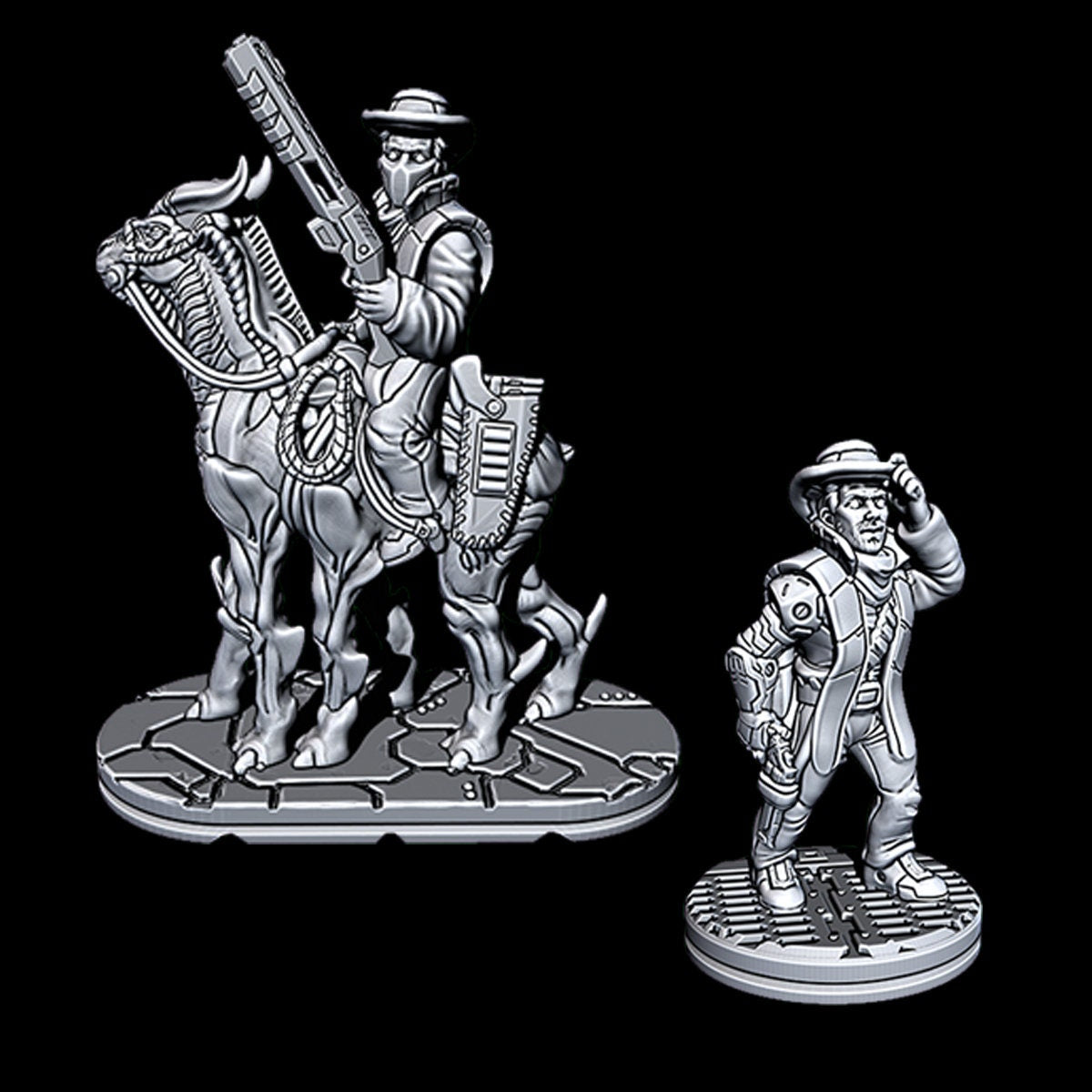 Montana - Space Cowboy - Novus Landing - Hero's Hoard - Starfinder - Cyberpunk - Science Fiction - Syfy - RPG - Tabletop - EC3D - Miniature