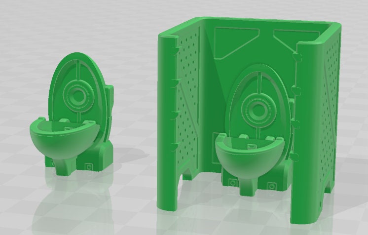 Bathroom - Novus Landing - Starfinder - Cyberpunk - Science Fiction - Syfy - RPG - Tabletop - Scatter - Terrain - 28 mm / 1" Scale