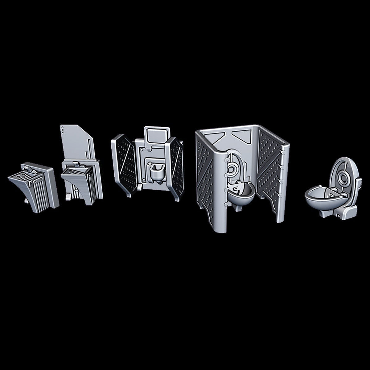 Bathroom - Novus Landing - Starfinder - Cyberpunk - Science Fiction - Syfy - RPG - Tabletop - Scatter - Terrain - 28 mm / 1" Scale