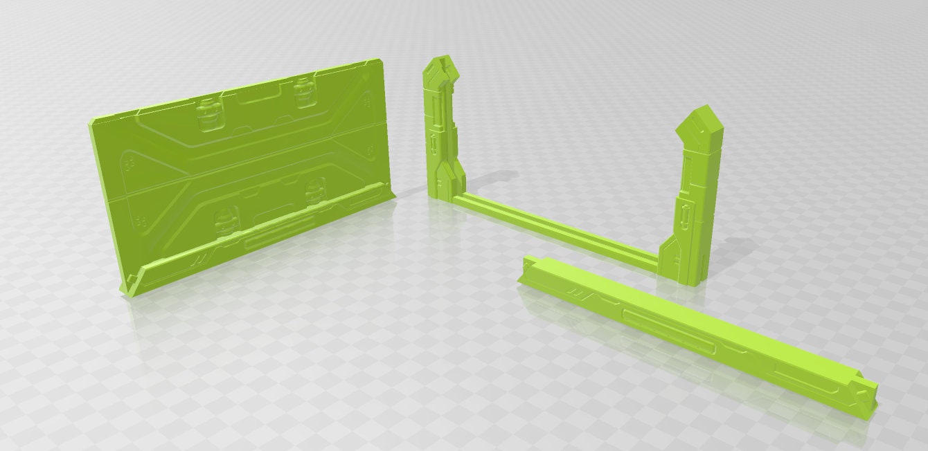 Hanger Doors - Novus Landing - Starfinder - Cyberpunk - Science Fiction - Syfy - RPG - Tabletop - Scatter - Terrain - 28 mm / 1"