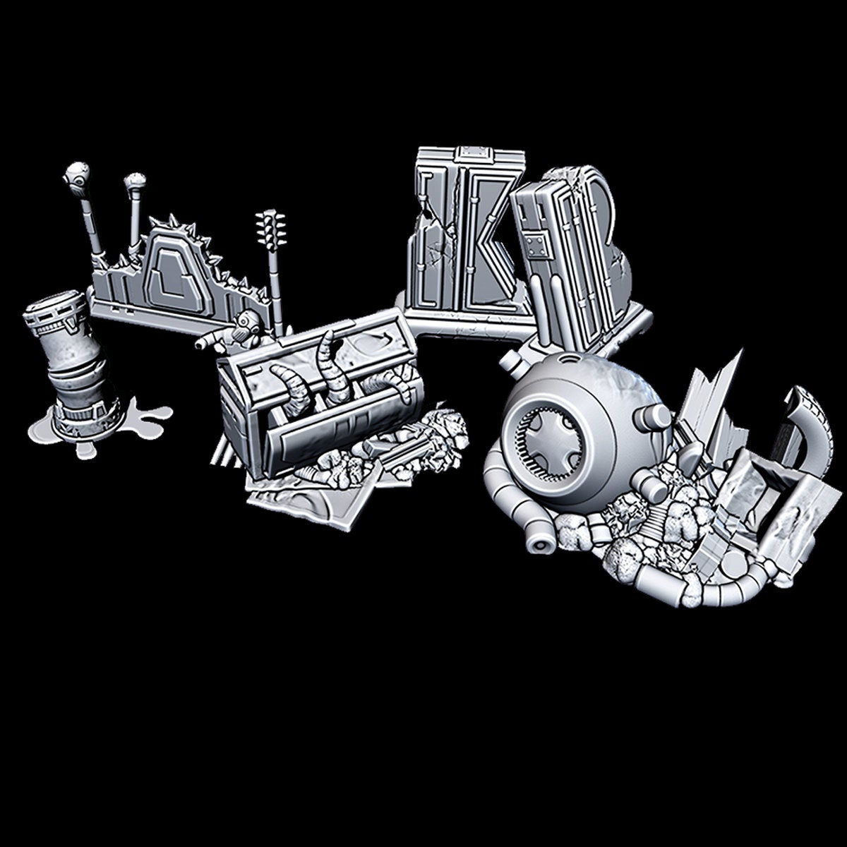 Slums Trash - Novus Landing - Starfinder - Cyberpunk - Science Fiction - Syfy - RPG - Tabletop - Scatter- Terrain- 28 mm / 1"