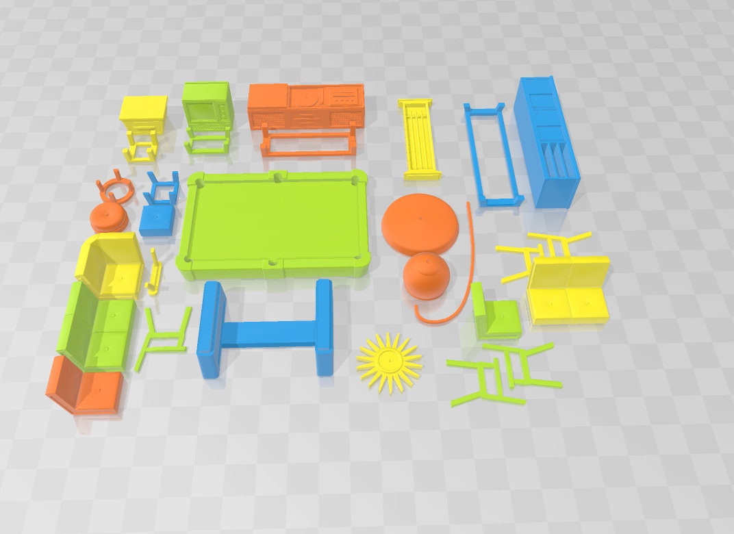 Recreation Room Set - Atomic Shelter - Atom Punk - Starfinder - Cyberpunk - Science Fiction - Syfy - RPG - Tabletop - Scatter - 28mm