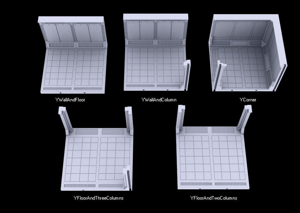 Y_Axis Corridor - Atomic Shelter - Atom Punk - Starfinder - Cyberpunk - Science Fiction - Syfy - RPG - Tabletop - Scatter - 28mm