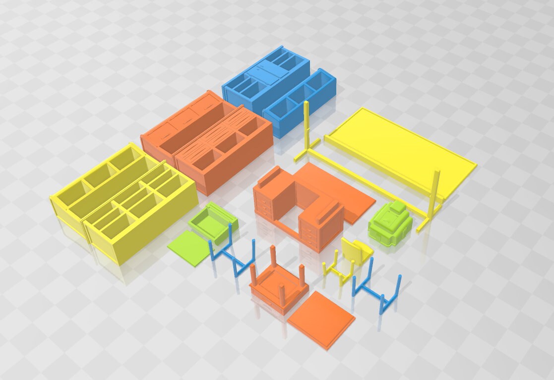 Classroom Set - Atomic Shelter - Atom Punk - Starfinder - Cyberpunk - Science Fiction - Syfy - RPG - Tabletop - Scatter - 28mm