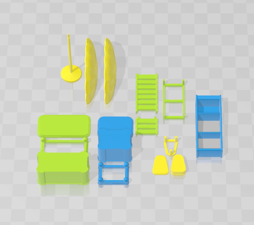 Furniture Set - Oasis in the Sea of Dirt - Atom Punk - Starfinder - Cyberpunk - Science Fiction - Syfy - RPG - Tabletop- Scatter-28mm