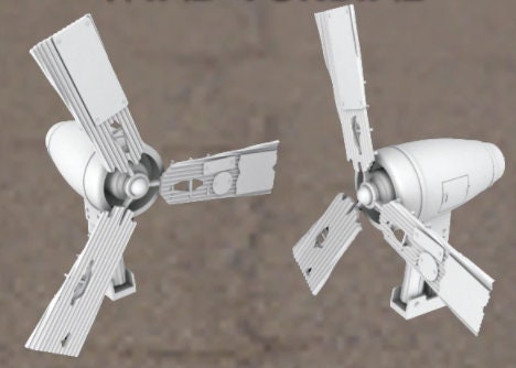 Wind Turbine Set - Oasis in the Sea of Dirt - Atom Punk - Starfinder - Cyberpunk - Science Fiction - Syfy - RPG - Tabletop- Scatter-28mm