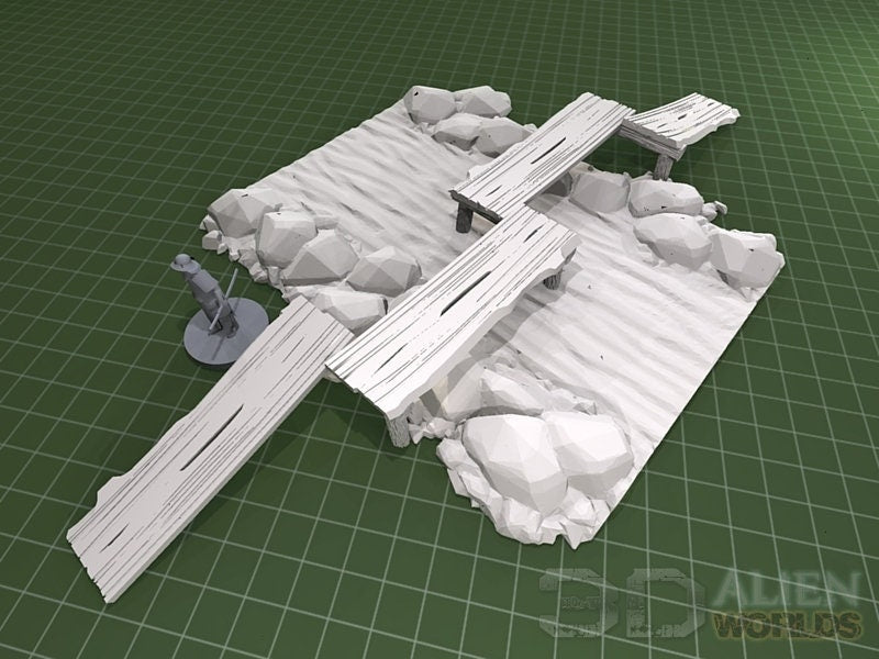 Samurai - Bridges - DND - Pathfinder - Dungeons & Dragons - - Test of Honour - RPG - Tabletop - 28 mm / 1"