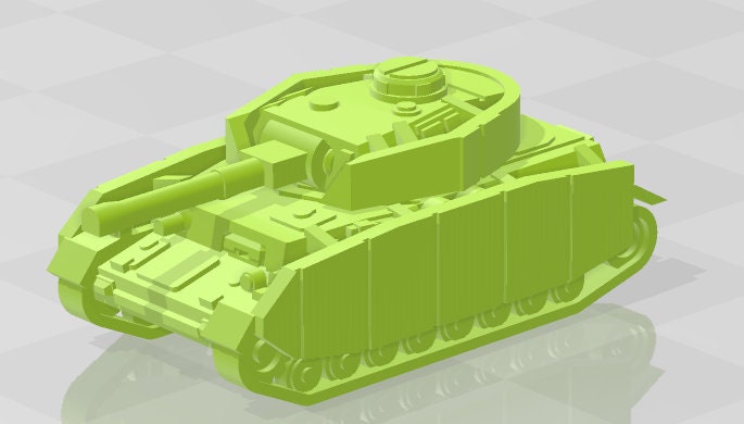 PZ4G w/turret - 1:100 scale - Germany - Tanks - Armored Vehicle - World Of Tanks - War Game - Wargaming - Axis and Allies - Tabletop Games