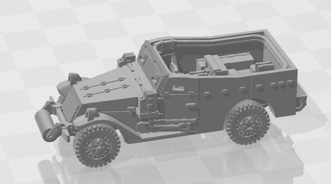 M3A1 Scout w/ MG in open models - 1:100 scale - USA - Tanks - Armored Vehicle - World Of Tanks - War Game - Wargaming - Axis and Allies -