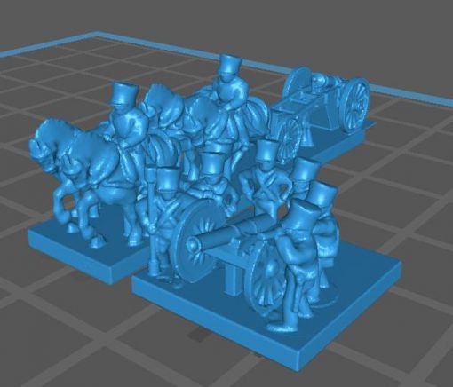 Prussian Artillery - Great for Table Top War Games And Dioramas - Resin 6mm Miniatures -