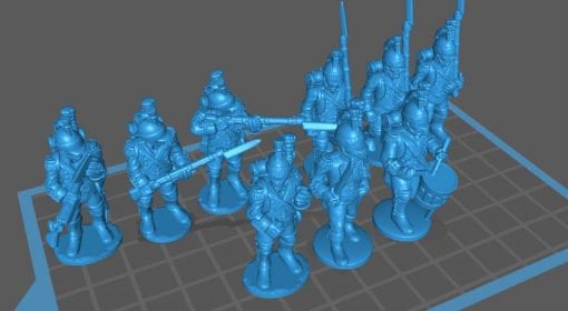 French foot Dragoons btg - Great for Table Top War Games And Dioramas - Resin 28mm Miniatures -