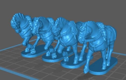 Fr3 French heavy horse walking - Great for Table Top War Games And Dioramas - Resin 28mm Miniatures -