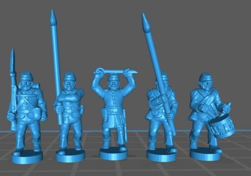 ACW Command , sack coat with kepi - Great for Table Top War Games And Dioramas - Resin 15mm Miniatures -