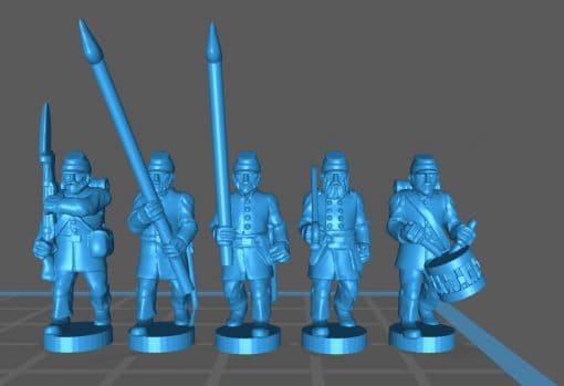 ACW Command , with Kepi, Union - Great for Table Top War Games And Dioramas - Resin 15mm Miniatures -