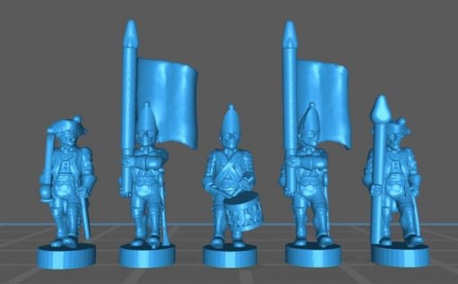 7 Years War Prussian Grenadier btg - Great for Table Top War Games And Dioramas - Resin 15mm Miniatures -