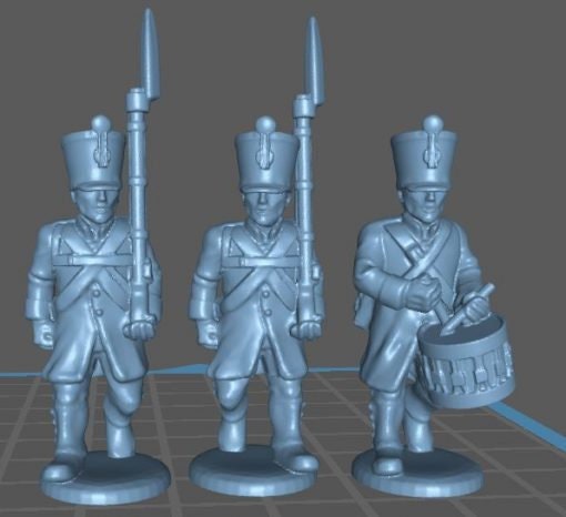 Austrian Bohmische Landwehr with Shako and Uberrock - Great for Table Top War Games And Dioramas - Resin 28mm Miniatures -