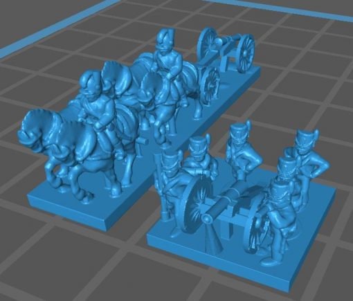 British Artillery 1812 and train - Great for Table Top War Games And Dioramas - Resin 6mm Miniatures -