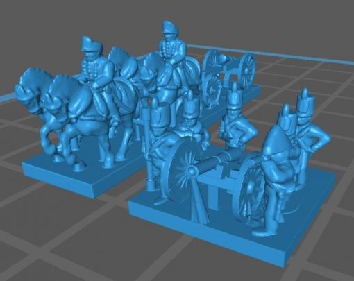 British Artillery 1808 and train - Great for Table Top War Games And Dioramas - Resin 6mm Miniatures -