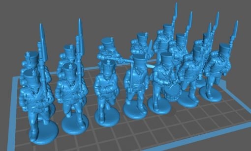 Napoleonic Austrian Hungarian Line Inf Btg , Shako - Great for Table Top War Games And Dioramas - Resin 28mm Miniatures -