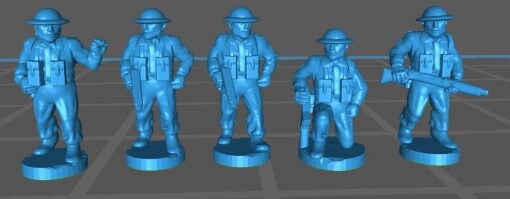 WW2 UK infantry command - Great for Table Top War Games And Dioramas - Resin 15mm Miniatures -